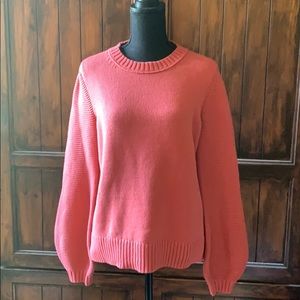 Loft Coral sweater with hourglass sleeves
